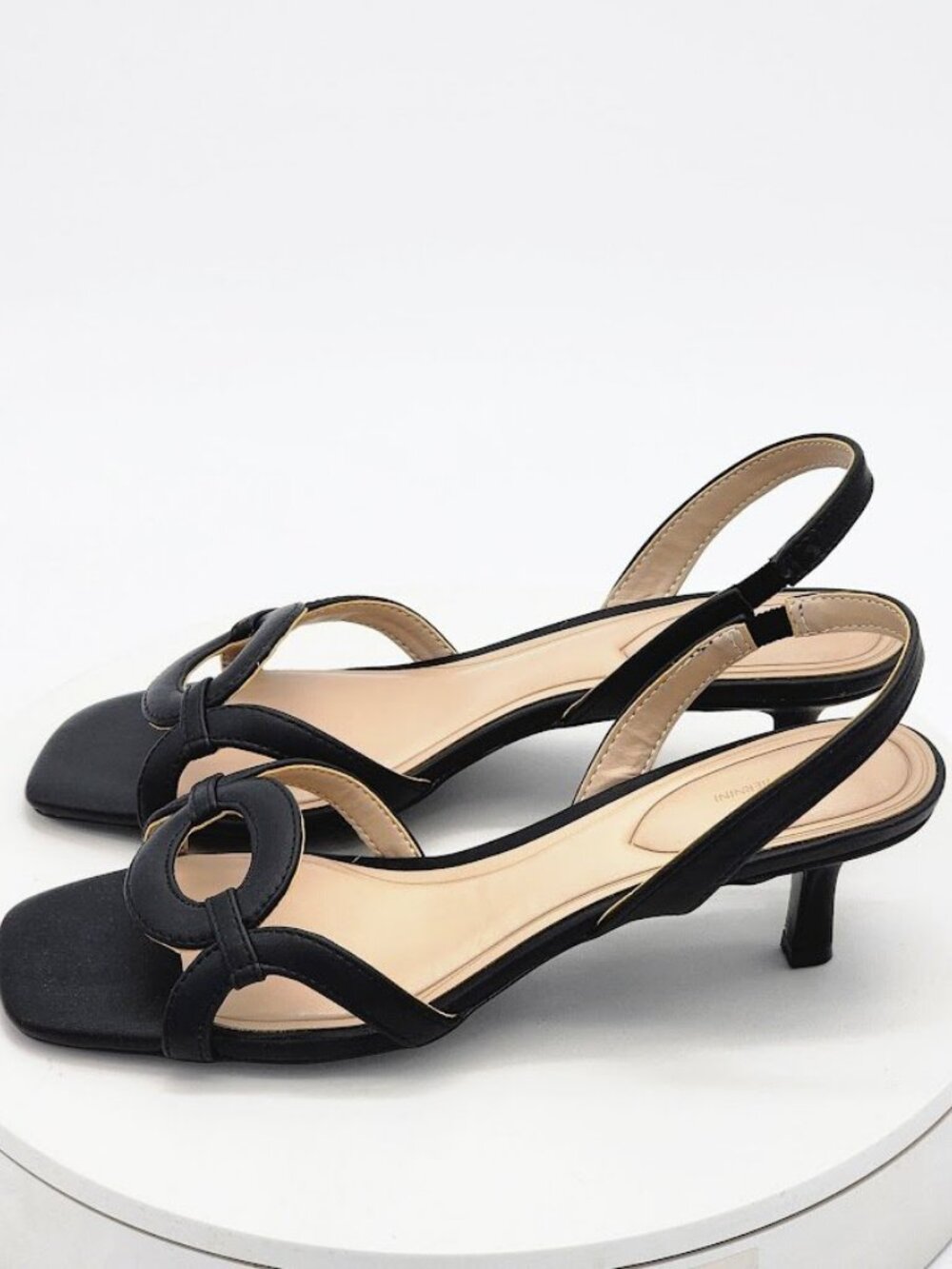Giani Bernini Alana Black Slingback Kitten Heel Sandals Women’s Size 9 M New - Picture 6 of 10